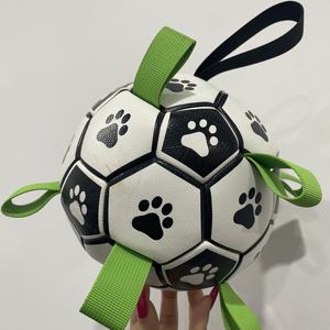 Juguete para Perros, Pelota de Fútbol Resistente y Suave con Correas, Juguete Interactivo para Perros, Juguete Acuático para Perros, Pelotas Resistentes para Perros, Entrenamiento de Cachorros - Product Image 1