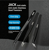 Pince à épiler de précision JACK en acier inoxydable, kit d'outils pour artisanat et journalisation, pointes pointues et courbées, idéal pour les travaux de réparation