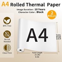 Kertas Thermal Phomemo A4 Bebas BPA, Tahan Lama 10 Tahun, Kertas Cetak Thermal Berkelanjutan untuk Printer Portabel M08F M83X