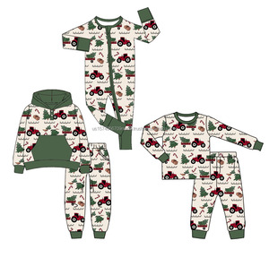 Conjunto Personalizado de Pijama para Niños de Camión de Navidad con Sudadera y Pantalones Ropa para Niños Boutique Pijamas para Bebé Ropa Infantil para Hermanos - Product Image 1
