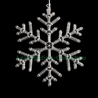 Décorations de Noël suspendues de 60 cm pour l'extérieur, IP65, bleu glace, fer, maison, jardin, centre commercial, rue, flocons de neige, lumières LED 2D