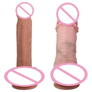 FAAK Realistic Penis Sleeve Large Open-ended Silicone Realistic <b>Dildo</b> Sheath With Anti-drop Ring Cock Enlargement Bump Stimulate - Product Image 3