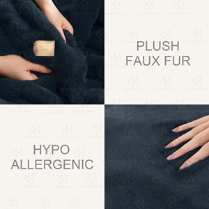 <span class=keywords><strong>2026</strong></span> Nieuw ontwerp hoge kwaliteit superzacht pluizig fleece effen imitatie konijnenvacht luxe cadeau deken voor de winter - Product Image 3