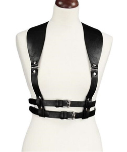 Arnés de cuero Pu gótico Punk para mujer, cinturón de cintura, jaula de Bondage, cuero, cinturón de arnés de pecho corporal BDSM - Product Image 4