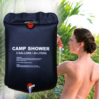 Sacs à eau 20l Portable Outdoor Camping Shower Bag Solar Heating Folding Hiking Climbing Bath Equipment Pommeau de douche commutable