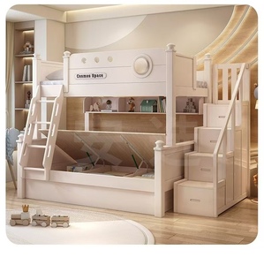 <span class=keywords><strong>Lit</strong></span> superposé pour enfant durable de conception française avec <span class=keywords><strong>toboggan</strong></span>, style ferme et scolaire - Product Image 2