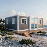 Conteneur mobile pliable de 20 pieds, respirant, préfabriqué, 4 chambres, sur roues, pour serre, bureau, habitation ou entrepôt