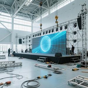 Écran LED de <span class=keywords><strong>location</strong></span> intérieur P3.91 500x500mm, boîtier standard, 3840Hz, haute fréquence de rafraîchissement, solution murale de fond pour événements et conférences - Product Image 2