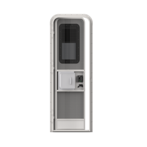 Puerta <span class=keywords><strong>de</strong></span> Entrada Redonda <span class=keywords><strong>para</strong></span> RV con Mosquitera y Cerradura, Vidrio Templado, Juntas <span class=keywords><strong>de</strong></span> Goma, Persianas Plegables 26''X72'' - Product Image 4