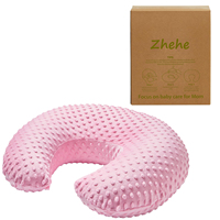 Coussin d'allaitement multifonctionnel en velours avec positionneur corporel, oreiller d'allaitement biologique en forme de lune pour bébé, paquet en boîte pour enfants