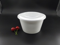 Bol en PP de qualité alimentaire jetable, durable, écologique, compatible micro-ondes, avec couvercle, noir, pour le camping, la préparation des repas, la soupe, la salade, le contenant alimentaire, OEM