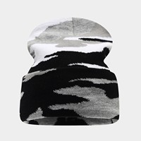 Bonnet en tricot camouflage à revers, chapeau d'hiver chaud à motif camouflage, casquette tricotée unisexe pour le ski et le snowboard en extérieur