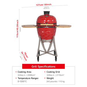 2024 SEB KAMADO 21 Inch Ceramic Smoker <strong>Argentinian</strong> Bbq <strong>Grill</strong> Barbecue Outdoor Kamado Ceramic <strong>Grill</strong> - Product Image 2