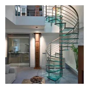 Indoor steel beam staircase circle iron stair design