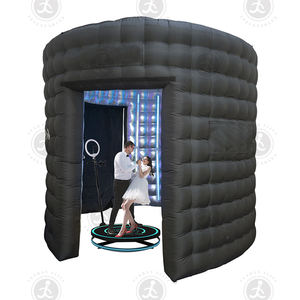 Tente <span class=keywords><strong>Photo</strong></span> Gonflable Portable LED pour Ballons, Toile de Fond 8,5*8ft, Enceinte Ronde 360° Étanche avec Souffleur - Product Image 4