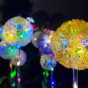 Luces solares para jardín con forma de diente de león, lámpara decorativa LED para exteriores, para patio, parque, acero inoxidable, 6-12 horas de iluminación - Product Image 1