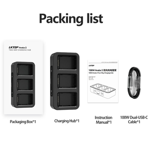 LKTOP 100W Avata 2 Centro de Carga Bidireccional - Carga Rápida en Paralelo de 3 Baterías en 70 Min, Pantalla LED y Control por Aplicación - Product Image 6