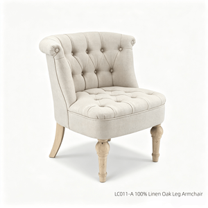 <span class=keywords><strong>Fauteuil</strong></span> compact 100% lin capitonné, chaise d'appoint avec pieds en chêne massif, couleur et taille personnalisables, chaise de détente <span class=keywords><strong>pour</strong></span> chambre, B&B, café - Product Image 1