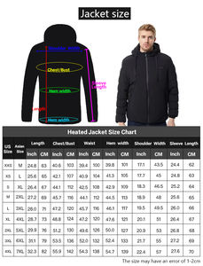 Veste chauffante imperméable d'hiver légère et personnalisée pour hommes avec capuche amovible et alimentation USB - Product Image 6