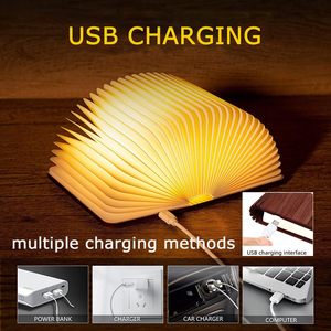 Produits Populaires en Gros 2025 – Lampe de Chevet Pliable en Bois Mini USB LED Rechargeable, Lampe Livre en Papier, Idéale pour Entreprises - Product Image 4
