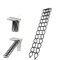 Échelle de grenier télescopique à 19 marches en aluminium, pliable, avec verrouillage manuel, pour usage domestique, échelle rétractable, taille personnalisée, OEM