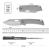 Couteau pliant tactique HL Outdoor EDC M390 avec manche en titane, parfait pour le bushcraft, le camping et la pêche