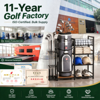 Support de rangement de golf pour garage, organisateur en fer à 4 niveaux avec base antidérapante pour sacs et accessoires de golf, utilisation domestique, jardin et extérieur