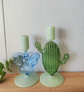 Portavelas <span class=keywords><strong>de</strong></span> cristal con forma <span class=keywords><strong>de</strong></span> <span class=keywords><strong>cactus</strong></span> único al por mayor <span class=keywords><strong>candelabro</strong></span> <span class=keywords><strong>de</strong></span> cristal hecho a mano para boda decoración del hogar - Product Image 3