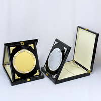 Boîte en bois MDF noir en gros avec plaque de sublimation or/argent, plaque de certificat, récompenses, plaque en bois personnalisée MH-T360
