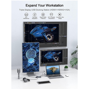 Adaptador USB QGeeM de 11 Puertos Tipo-C con Chip <span class=keywords><strong>DisplayLink</strong></span> 900 para Pantalla Triple Independiente, Modelo D3908 en Stock - Product Image 3