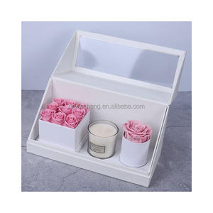 Bougies de noël et de saint valentin 2023 bougies de cadeau de saint valentin <span class=keywords><strong>bougie</strong></span> parfumée de fleurs conservées séchées dans une boîte cadeau - Product Image 2