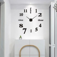 Jam Dinding DIY 50CM untuk Ruang Tamu, Tanpa Paku, Ultra-senyap, Sederhana, Kreatif, untuk Rumah, Kamar Tidur