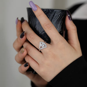 Fabricante de anillos personalizados, joyería fina de lujo, Plata de Ley 925, circón, moissanita, promesa, anillos de compromiso de boda para mujer - Product Image 3