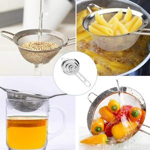 Petits passoires en acier inoxydable pour cuisine, mailles fines, poignée renforcée, 5/8/12/18 cm, utilisation domestique, <span class=keywords><strong>passoire</strong></span> de cuisine en maille - Product Image 4