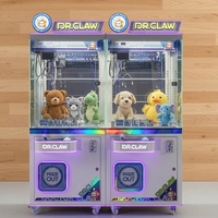 TONGRU Mini machine à griffes en métal jouet de jeu d'arcade grue conception libre avec accepteur de pièces de monnaie jouets en peluche