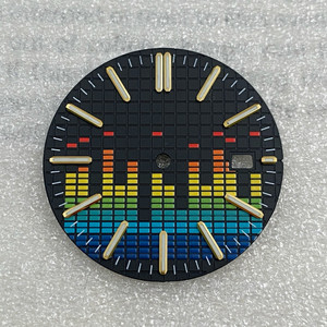 Esfera de reloj modificada de 31.8mm con símbolo musical y diseño de roble para movimiento NH35, verde luminoso - Product Image 2