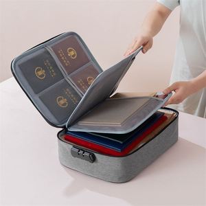 Travel Document Organizer Water-proof <b>File</b> Passport 3 Layer Document <b>Storage</b> Bog with Lock <b>File</b> Organizer - Product Image 1