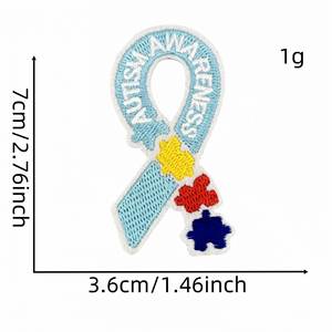 Patchs brodés colorés et écologiques pour chapeaux, pour la sensibilisation à l'autisme - Product Image 3