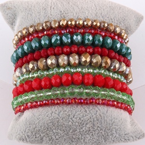 Thời Trang 25 Màu Sắc Cờ Màu Đồ Trang Sức Phụ Nữ Làm Bằng Tay 9Pcs 4,6,8 Mm Sợi Đàn Hồi Pha Lê Thủy Tinh Hạt Căng Ngăn Xếp Vòng Đeo Tay Thiết Lập - Product Image 6