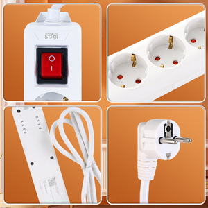 Regleta de Enchufes Winning Star con 3 Tomas, 2 Puertos USB, Cable de 2 Metros y Función de Seguridad para Uso Doméstico - Product Image 4