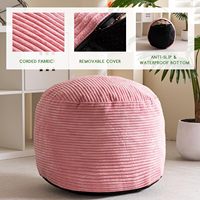 Pouf en peluche rond Pouf en fourrure et moelleux Pouf Tabouret de rangement Poufs de sol Repose-pieds pour le salon