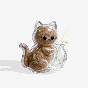 Imán de nevera transparente OEM con diseño de gato, para guardar recuerdos de pelo de mascota, regalo para amantes de las mascotas, amuleto para bolso con pelo de perro, mini conservador de pelo de perro. - Product Image 4