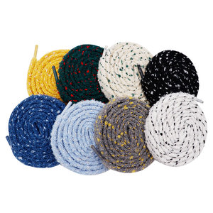 Lacci Coolstring per Scarpe da Baseball, Lacci Piatti a Doppio Strato in Finta Pelliccia con Inserto a Righe Colorate in Twill - Product Image 2