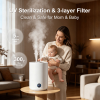 Humidificateur ultrasonique Metagarden 8L à double tête, pulvérisation haute performance, écran de contrôle à distance, lumière d'ambiance, pour maison et camping-car, en ABS avec placage sous vide