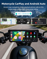 Écran tactile IPS 8 pouces 2CH 2K pour moto avec Carplay, TPMS, Carplay sans fil et Android Auto, étanche IP67, GPS