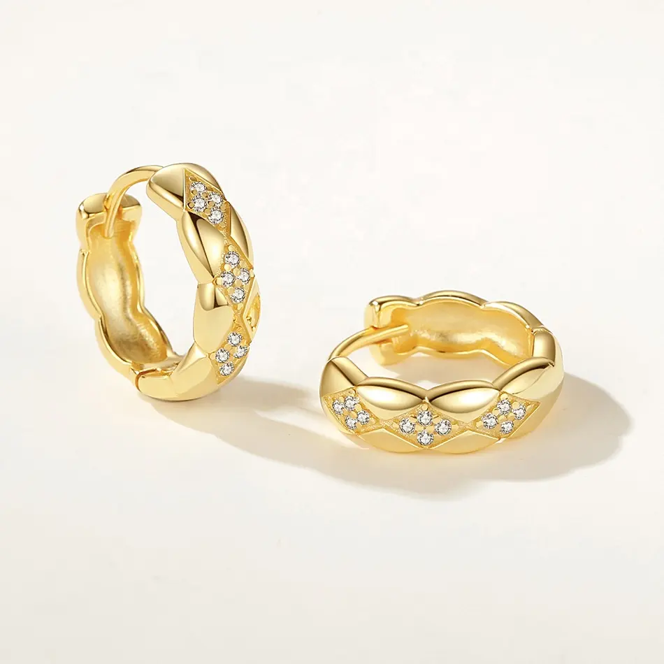 nagosa fashion jewelry 925 sterling silver 18k gold vermeil cz hoop earrings for women