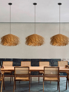 Lustre LED Dimmable Vintage en Rotin et Paille de Style Japonais Ancien, Garantie 5 Ans, Idéal pour Chambre à Coucher et Éclairage Domestique - Product Image 3