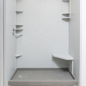 Panneau mural en <span class=keywords><strong>quartz</strong></span> pour salle de bain, hôtel, revêtement mural, marbre cultivé, blanc pur, design personnalisé, contour de baignoire, cabine de <span class=keywords><strong>douche</strong></span> - Product Image 4