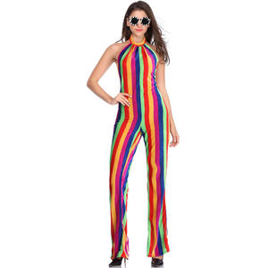 Nouveau Halloween scène Performance classique femmes 70's arc-en-ciel fantaisie <span class=keywords><strong>Disco</strong></span> combinaison <span class=keywords><strong>carnaval</strong></span> fête Cosplay coloré <span class=keywords><strong>Disco</strong></span> Costume - Product Image 5