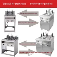 Cuisinière à nouilles commerciale de table, de type armoire, à gaz et électrique, avec fonction multi-trous et machine à fondue épicée